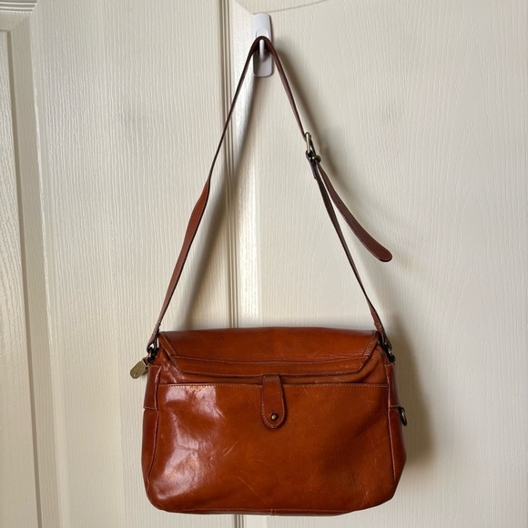 Furla Made In Italy Vintage Crossbody Handbag Purse Brown with Studded Flowers - Picture 7 of 16